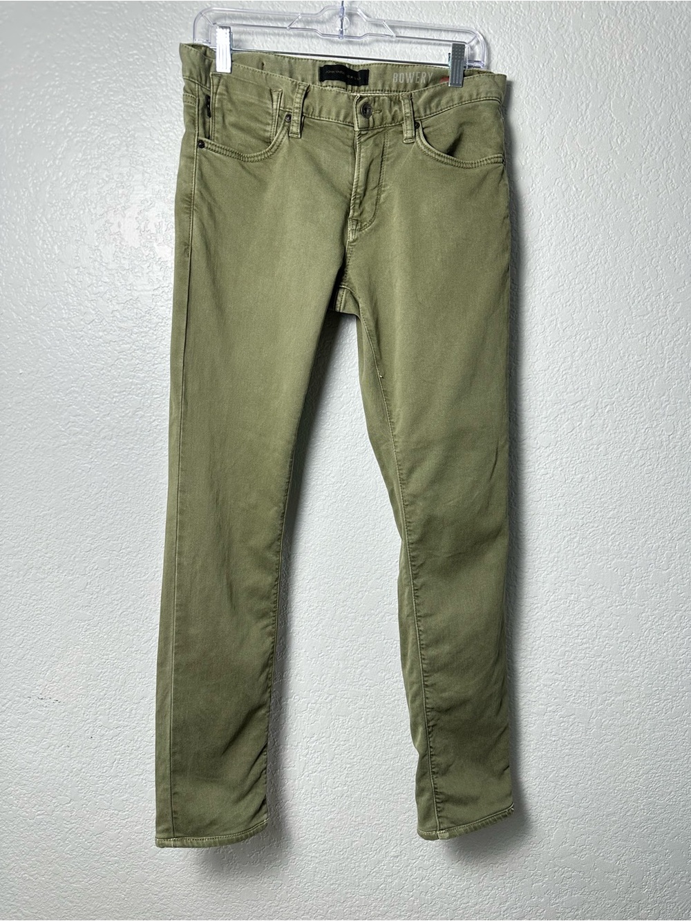 John Varvatos Bowery Slim Straight Jeans Men Size 29 Olive Green Minimalist